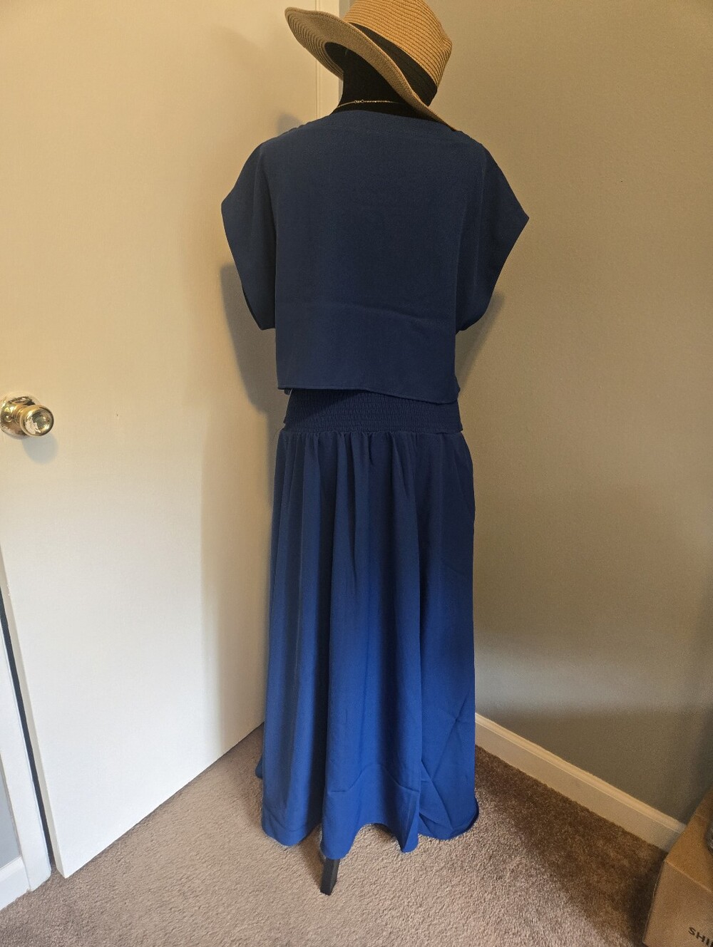 Zenana Matching Set. Blue Maxi Skirt And Crop Top - Picture 5 of 8